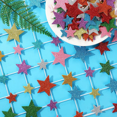 Colorful Glitter Star Foam Sticker, 300Pcs Stars Shapes Glitter Self Ad