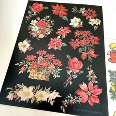 Ruth Morehead Christmas Angel stickers Bsb Lot Poinsettia Kids Craft Card Vtg