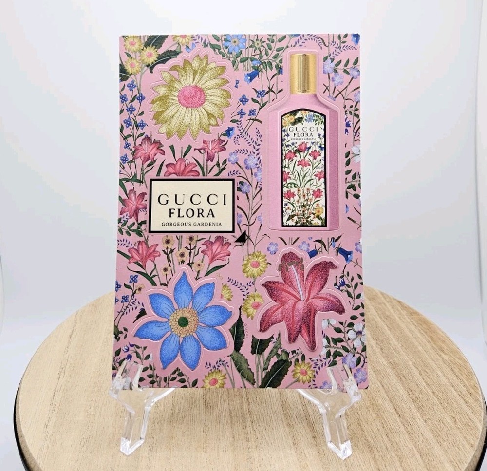 NEW Gucci Flora Gorgeous Gardenia STICKERS Limited Edition Pink Flowers Perfume