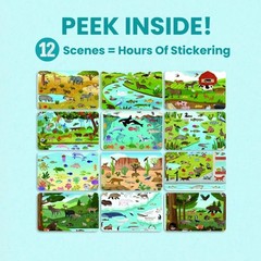 Animals Habitat 500+ Kids Sticker Book by Cupkin Toddler Airplane Travel Activit