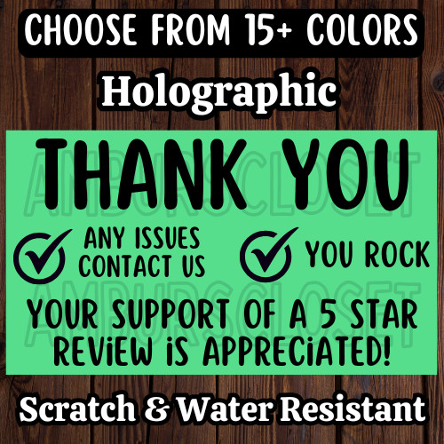 50 THANK YOU STICKERS 2.25″ LABELS SEALS SHOP SMALL Thermal SCRATCH RESISTANT