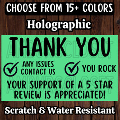 50 THANK YOU STICKERS 2.25″ LABELS SEALS SHOP SMALL Thermal SCRATCH RESISTANT