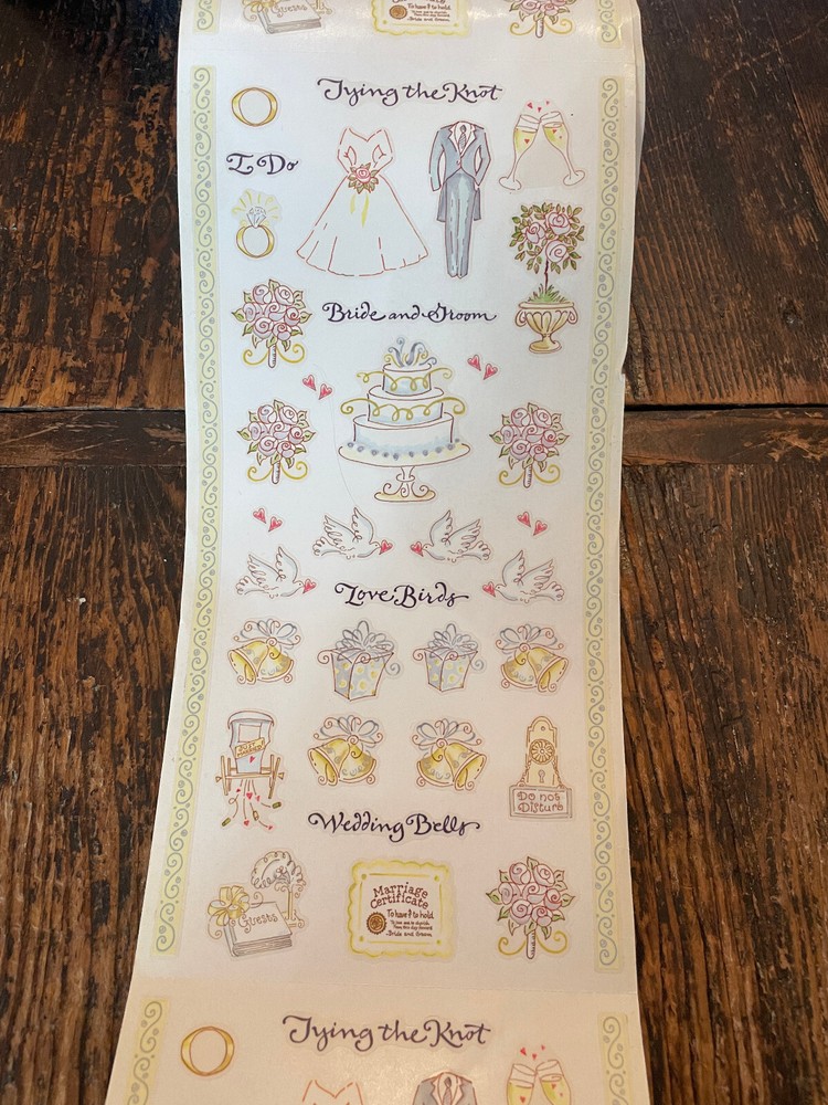 VTG PSX Wedding Stickers ROLL 2004 «Tying the Knot» 38 Sheets 12″x6″, 1330 Total
