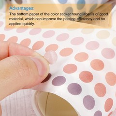 5000 Dots Washi Tape Round Coding Labels Roll 8mm Self-Adhesive Multiple Colors