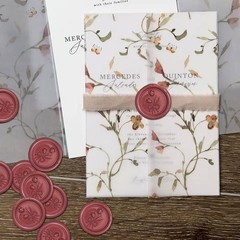 50 Pcs Red Wax Seal Stickers – Tulip Wedding Invitation Envelope Bow Seal Sti…