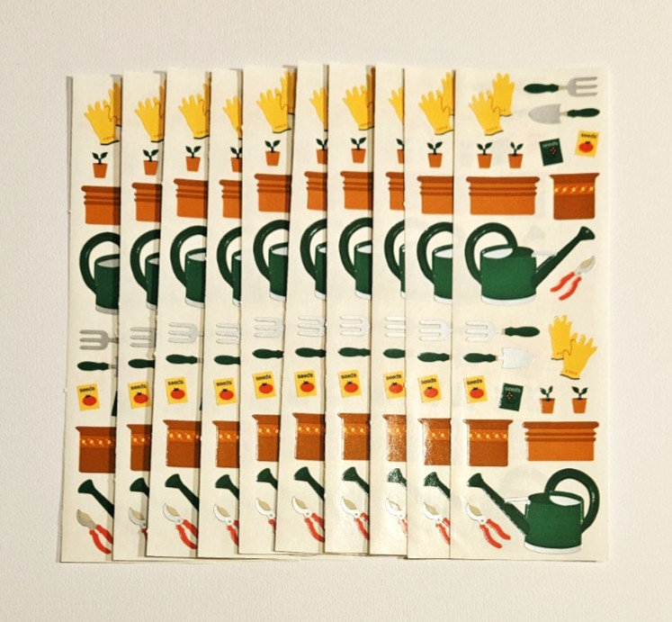 Mrs. Grossman’s Stickers Lot of 10 Strips ~Garden Tools~ Vintage 1996 RARE HTF