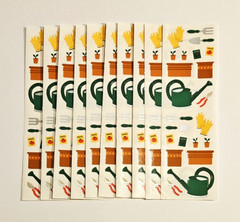 Mrs. Grossman’s Stickers Lot of 10 Strips ~Garden Tools~ Vintage 1996 RARE HTF