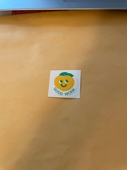 Vintage 1980s Ctp Peach Sticker
