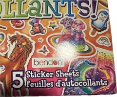 1 new Lisa Frank Sticker Book 600 Stickers 5 full page’s colorful collection