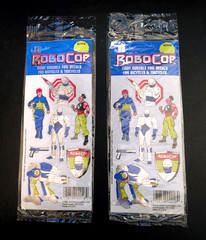 🔥 2 Vintage 1990 Rand RoboCop Stickers Sealed Packages of 8 Foil Decals RARE!
