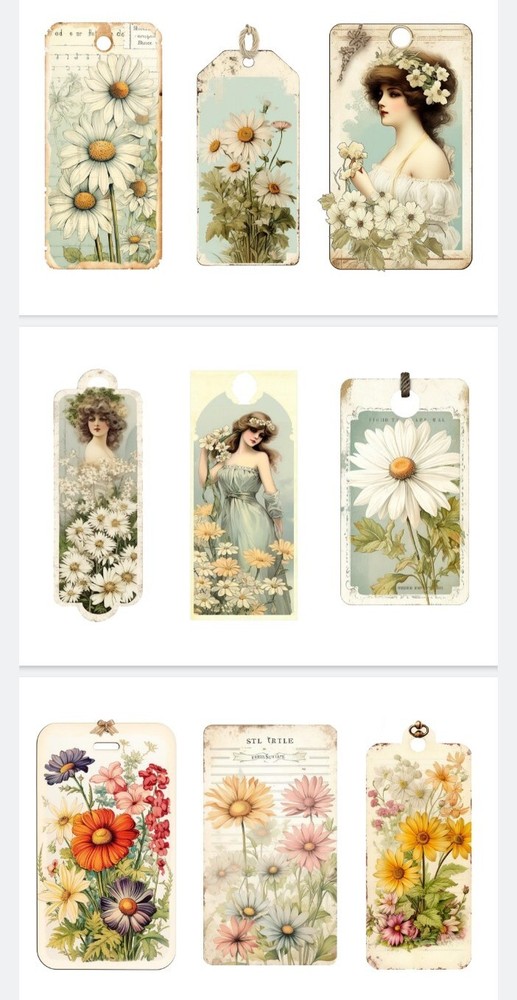 Daisy Tags Junk Journals Scrapbook Embellishments USA