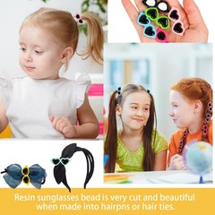 BENOSPACE 40Pcs Resin Mini Sunglasses Bead Colorful Flat Back Small, colorful