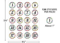 Confetti Numbers Stickers