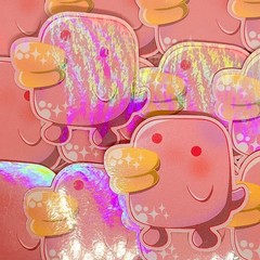 Tamagotchi Fanart Stickers Handmade (2-3/4 inch/70 mm)