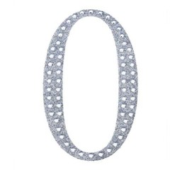 4-Inch SILVER Letter Number Self-Adhesive Rhinestones GEMS STICKERS Party Crafts