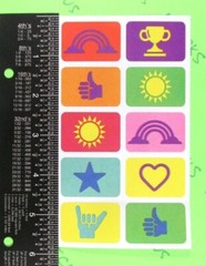 Rainbows Suns Heart Star Hand Signs Trophy Sticker Sheet