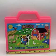 Vtg 90s Sandylion Sticker Treasure Kit Case Only Bear Farm Barn Pigs Cow Horse