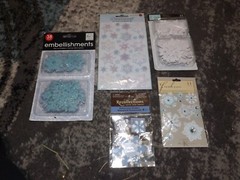 5 NEW packs SNOWFLAKE Winter theme scrapbooking stickers & chipboard pieces