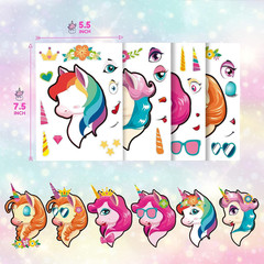 48 PCS Unicorn Stickers, Party Favors for Kids, Make a Face Sticker Sheets