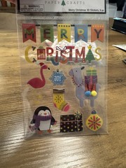 Christmas Paper Crafts Christmas Stickers, 3D Lighted Embellishment & Santa Hats
