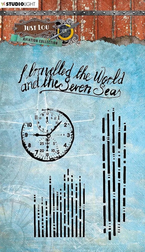 STUDIO LIGHT CLEAR ACRYLIC STAMPS -JUST LOU – TRAVEL THE WORLD