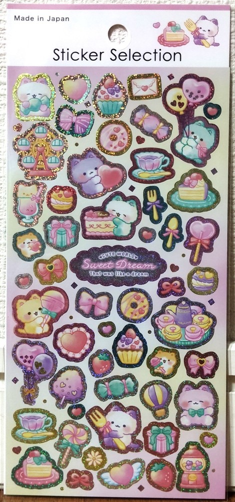GAIA Sweet Dream Sticker Selection Kawaii Animal Cat Cake Candy Donut MADE JAPAN