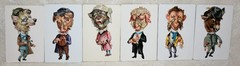 110d. 6 x ANTHROPROMORPHIC ANIMALS EMBOSSED DIE CUTS, SHEEP, PIG, DOG AND MORE