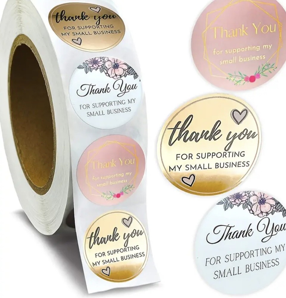 500PCs “Thank You”Stickers Seal Labels Round Seal Sticker Customer Appreciation