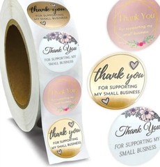 500PCs “Thank You”Stickers Seal Labels Round Seal Sticker Customer Appreciation