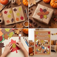 Fall Crafts for Kids – Maple Leaf Glitter Foam Stickers | 138 PCS Self Adhesi…
