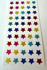 LOT 6 STRIPS Vintage MRS GROSSMAN’S Stickers STARS MULTI MICRO 1996 SPARKLE