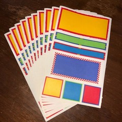 10 Mrs Grossmans Vellum Panels Primary Stickers Labels Tags Shapes Color Blocks
