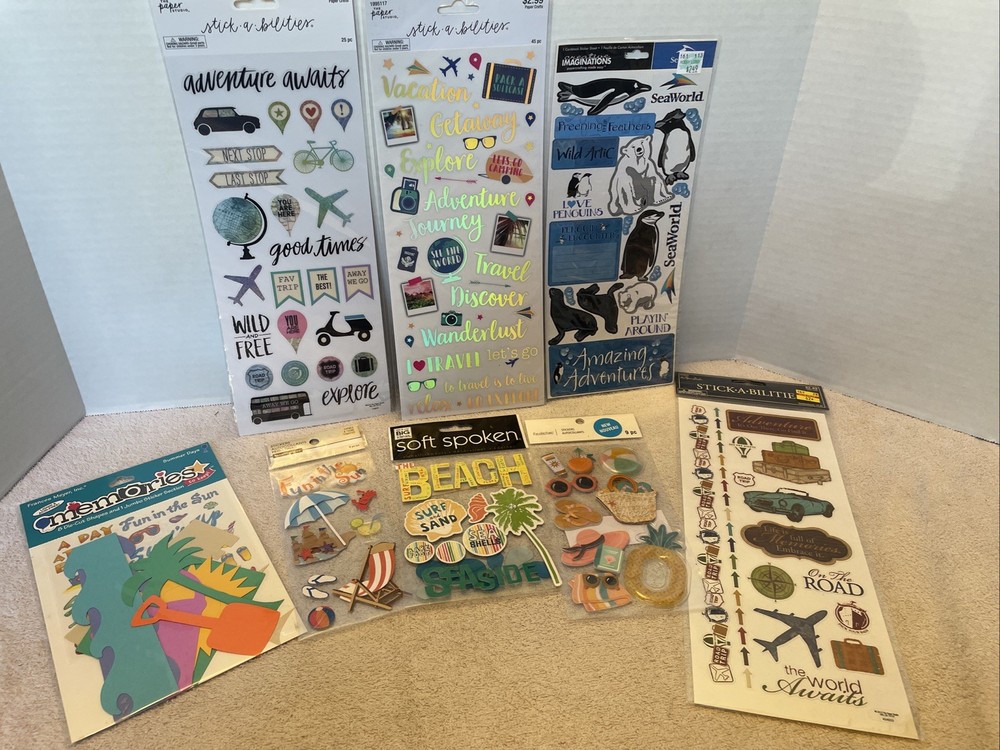 Lot Of 8 Travel Stickers And Embellishments Various Brands