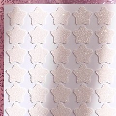 White/Ivory Glitter Star Stickers! ~ Custom Size ~ Cute & Sparkly!