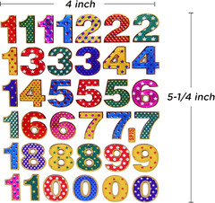 0 to 9 Colorful Decorative Sticker – Primary Number Digi Count Peel Label (Pack