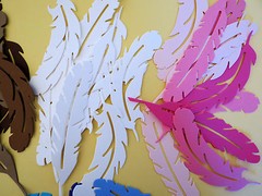 Feathers Cardstock Paper Die Cut 10 pc Scrapbook Embellishments Cardstock