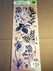 K&COMPANY Brenda Walton FLORA & FAUNA NATURAL Rub-ons w/Gems – 1 Sheet & 18 Gems
