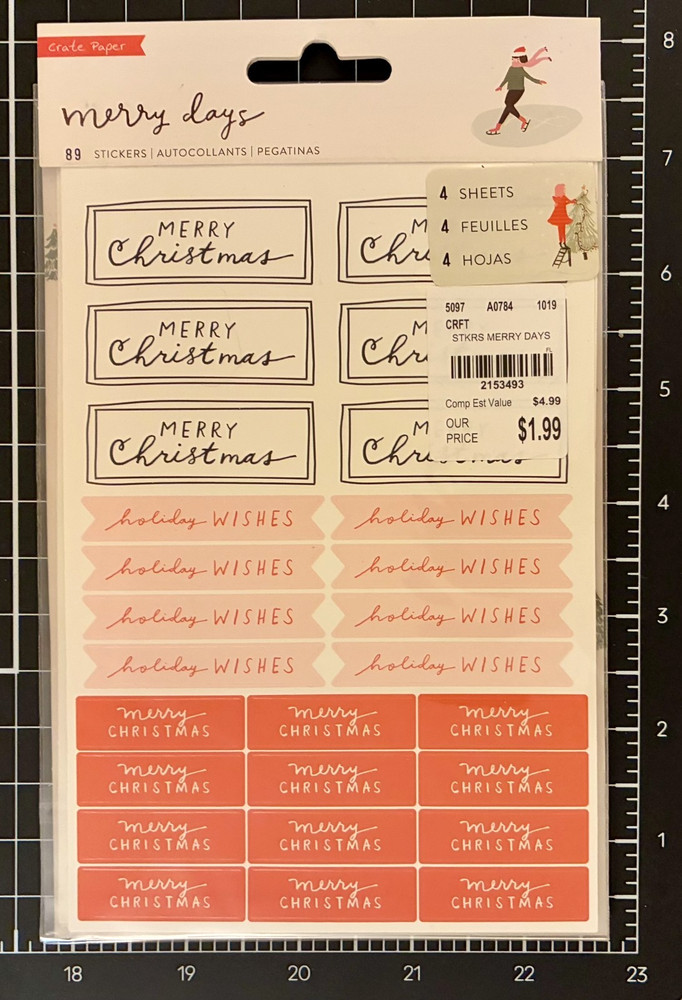 Crate Paper MERRY DAYS Gift Tags Sets, Clear Stamp Sets or 4 Sheet Stickers