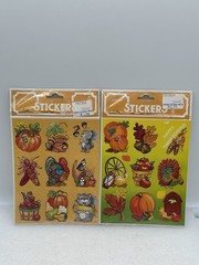 Vintage Autumn Themed Stickers Set Of 2 Sealed 36 Count Packages Eureka