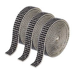 3Roll 3 Yards 8mm Diamond Ribbon Black
