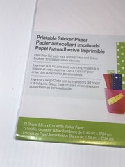 CRICUT PRINTABLE STICKER PAPER 8.5X11 for Cricut Explore Machine NEW 12 Sheets