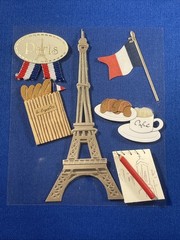 Happy Trails Paris Travel Grand Adhesions Scrapbooking Stickers By K&Company