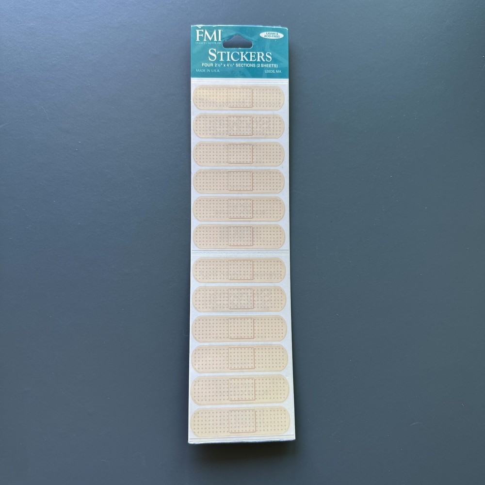 FMI Frances Meyer Stickers 4 SHTS Band-Aid Boo-Boo Strips Band-Aids 24PCS Sealed