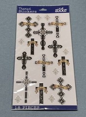 EK Success Sticko 18 Pc Inspirational Words & Crosses Themed Stickers