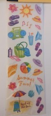 American Traditional Design Rub-On SUN SAND Transfers Beach Items Shell NEW