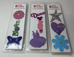 3 PK Hot Off the Press Brad Buddies Scrapbooking Paper Crafting Girly Princess
