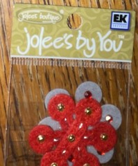 Lot #3- 6 Jolees Mini Flowers Red Blue Orange Yellow Gray Leaves Leaf Scrapbook