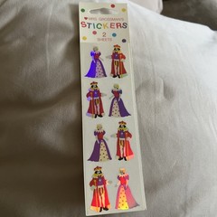 Mrs Grossman Vintage 2×6″ Sticker Sheet sparkle kings & queens sealed NIP