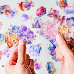 50Pcs Fantasy Amusement Park Stickers Pack, Graffiti Aesthetic Decals for Pla…