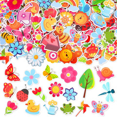 Spring Flower Foam Stickers 300Pcs Self Adhesive Kids DIY Party Craft Decor | 30
